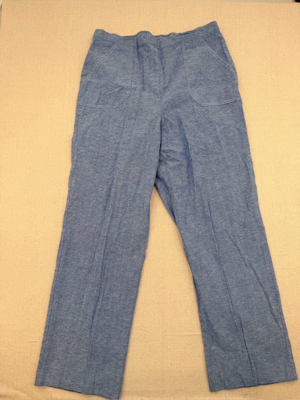 Alfred Dunner Women’s Blue Straight-Leg Pull-On Pants